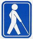 盲人のための国際シンボルマークです。このマークを見かけた場合には、視覚障がい者の利用への配慮について、ご理解、ご協力をお願いします。