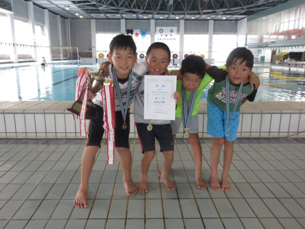 小学生男子4×50mリレー優勝　松原小チーム