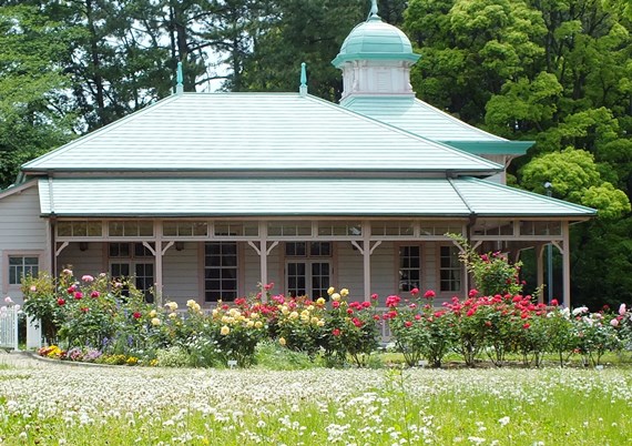 八幡山の洋館と庭園の写真