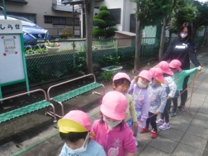 初めての園内散策♩幼稚園って楽しい所だね！(4歳児)