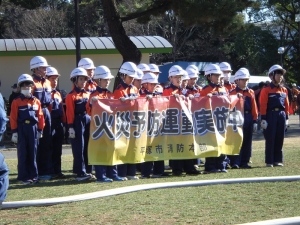 少年消防クラブ演技後の様子