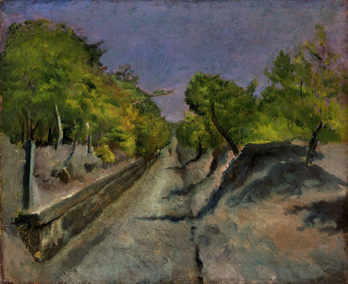 岸田劉生《石垣ある道（鵠沼風景）》1921年の写真