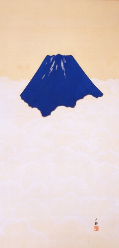横山大観《不盡之高嶺》1915年、当館蔵。写真イメージ：雲海に顔を出す夏富士