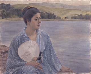 黒田清輝「湖畔」　1897年　東京国立博物館蔵の写真