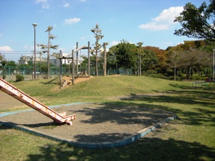 球場の裏には遊具もあります。