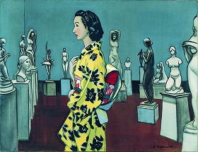 中西利雄《彫刻と女》1939年頃の写真