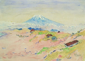 萬鉄五郎《砂丘の富士》1923年頃の写真