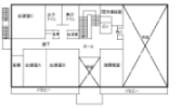 2階には会議室が3部屋、倉庫、視聴覚室、団体連絡室、エレベーター、トイレがあります。