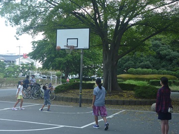 バスケットゴール(球場北側)の写真