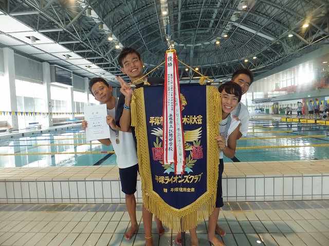 中学生男子4×50mリレー優勝　江陽中Cチーム