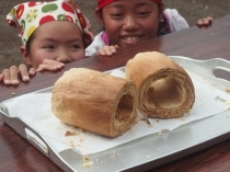 上手に焼きあがったバウムクーヘン