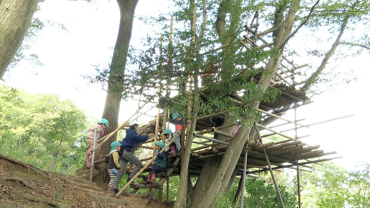 ひらつかビジョン#44のワンシーン（里山で子どもたちが遊ぶ風景）