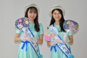 織り姫とうちわ(写真左からららぽーと、平信、平塚市).