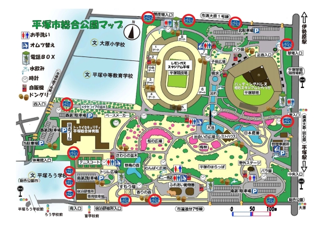 平塚市総合公園マップ