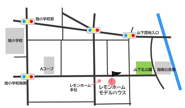 レモンホーム株式会社モデルハウス地図