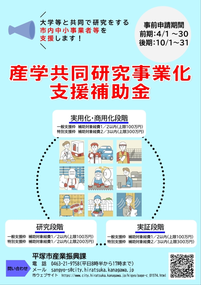 産学共同研究事業化補助金チラシの表面