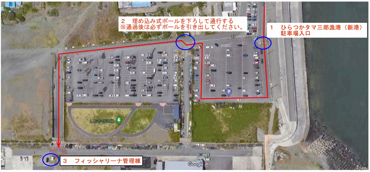 フィッシャリーナへの経路図