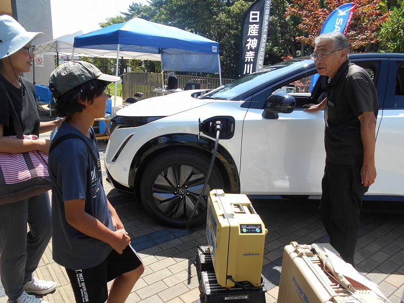 電気自動車の給電デモンストレーション体験等