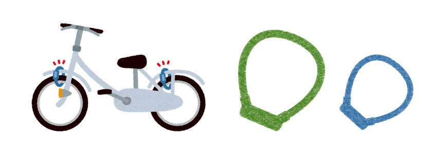 自転車ダブルロックのイラスト
