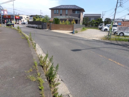 写真：減速を促す路面標示敷設前