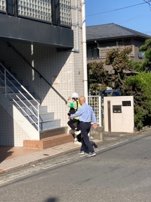 津波避難ビルへの避難訓練