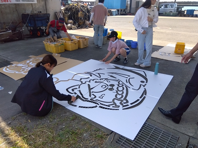 スプレーアートの様子