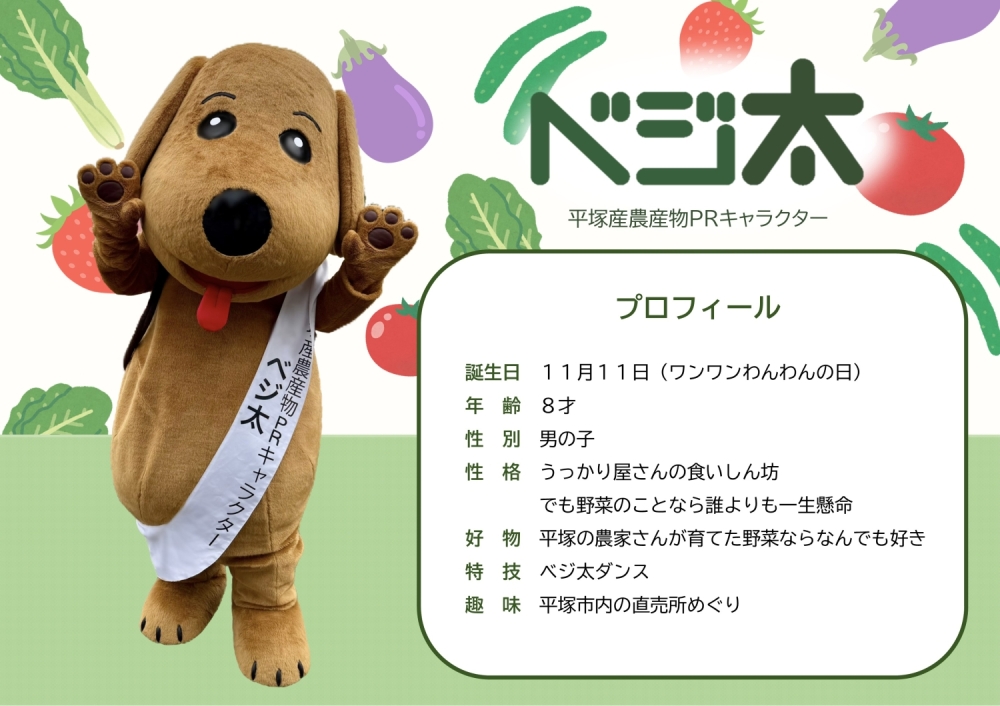 ベジ太の着ぐるみ画像とプロフィール