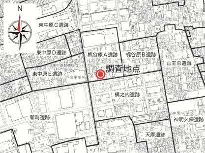 梶谷原A遺跡第5地点位置図
