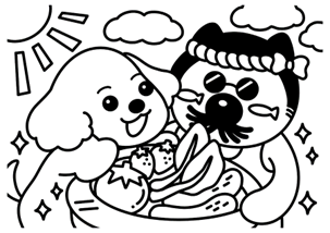 ベジ太とひらつかタマ三郎のイラスト